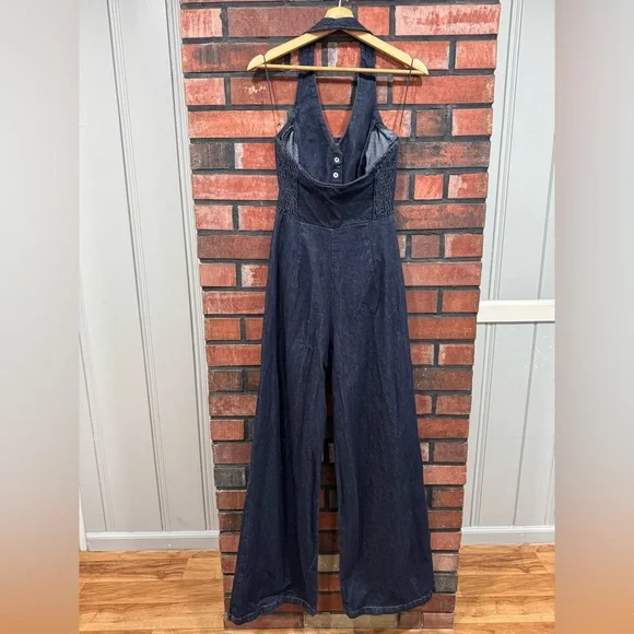 Amanda Uprichard x Revolve Isadore Denim Jumpsuit in Indig - Picture 4 of 16